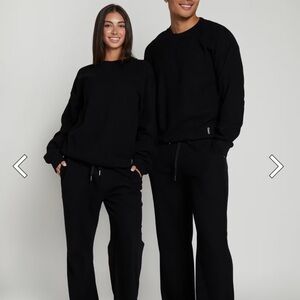 Comfrt  Black waffle knit lounge pants